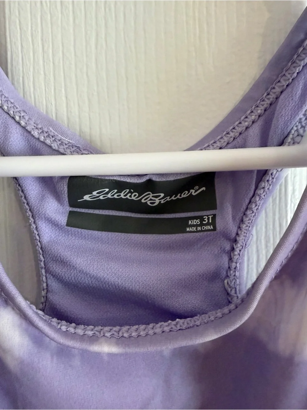 Eddie Bauer Light Purple & White One Piece Swimsuit W/Hooded Cover-Up - Size 3T